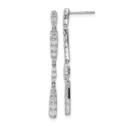 LGWE 14k White Gold 1 carat Lab Grown Diamond VS/SI+ G+ Complete Dangle Post Earrings