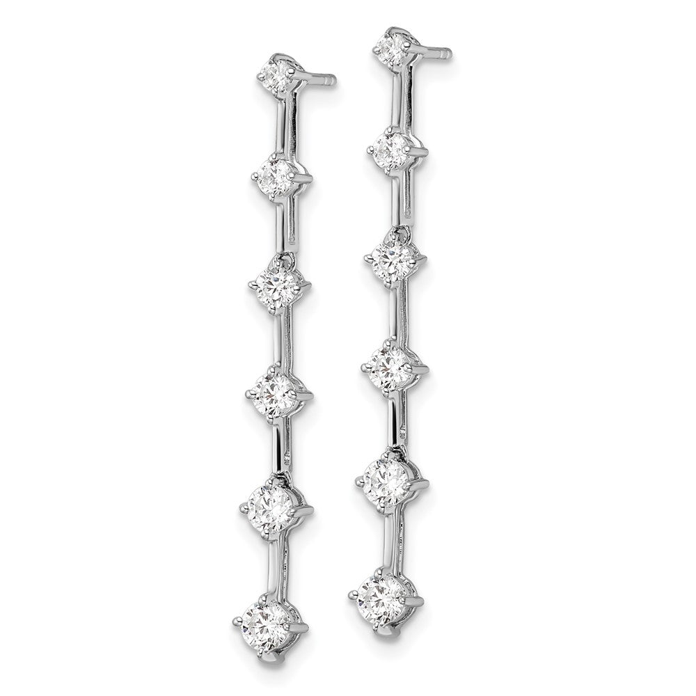 LGGE 14k White Gold 1 carat Lab Grown Diamond VS/SI+ G+ Complete Six Stone Dangle Post Earrings
