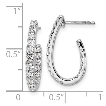 LGGE 14k White Gold 1 carat Lab Grown Diamond VS/SI+ G+ Complete In and Out J-Hoop Hoop Earrings