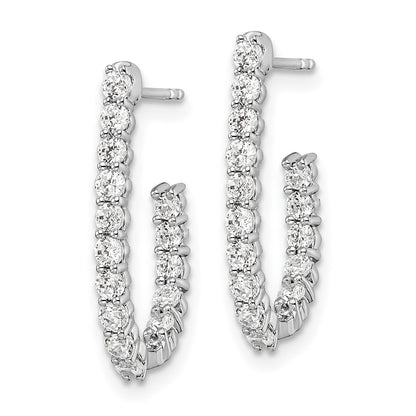 LGWE 14k White Gold 1 carat Lab Grown Diamond VS/SI+ G+ Complete In and Out J-Hoop Hoop Earrings