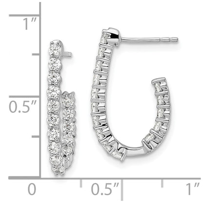 LGWE 14k White Gold 1 carat Lab Grown Diamond VS/SI+ G+ Complete In and Out J-Hoop Hoop Earrings