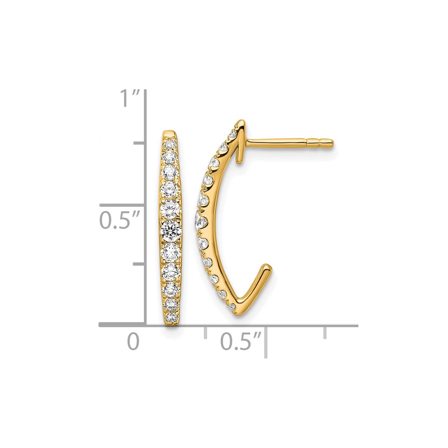 True Origin 14k 1/2 carat Lab Grown Diamond VS DEF J-Hoop Earrings