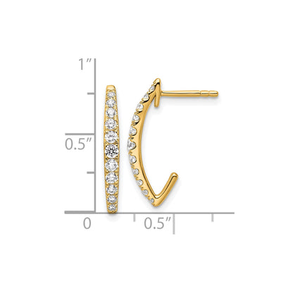 True Origin 14k 1/2 carat Lab Grown Diamond VS DEF J-Hoop Earrings