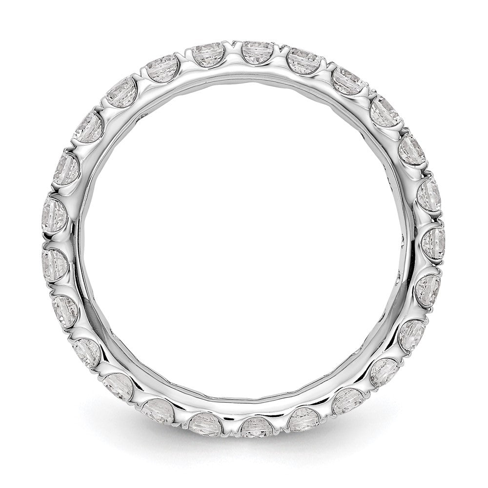 LGWR 14k White Gold 1 1/2 carat Lab Grown Diamond VS/SI+ G+ Complete Size 7 Shared Prong Eternity Band