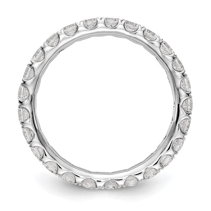 LGWR 14k White Gold 1 1/2 carat Lab Grown Diamond VS/SI+ G+ Complete Size 7 Shared Prong Eternity Band