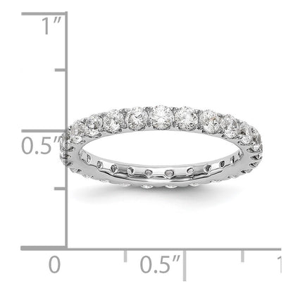 LGWR 14k White Gold 1 1/2 carat Lab Grown Diamond VS/SI+ G+ Complete Size 7 Shared Prong Eternity Band