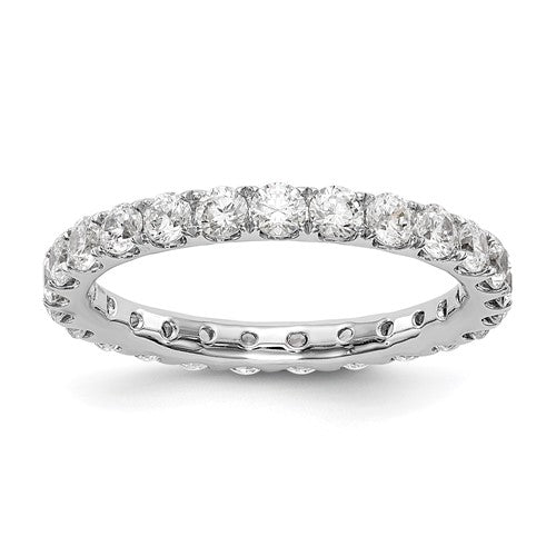 LGWR 14k White Gold 1 1/2 carat Lab Grown Diamond VS/SI+ G+ Complete Size 7 Shared Prong Eternity Band