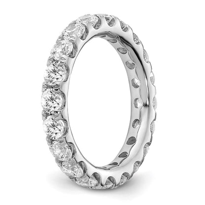 LGWR 14k White Gold 3 carat Lab Grown Diamond VS/SI+ G+ Complete Size 8 Shared Prong Eternity Band