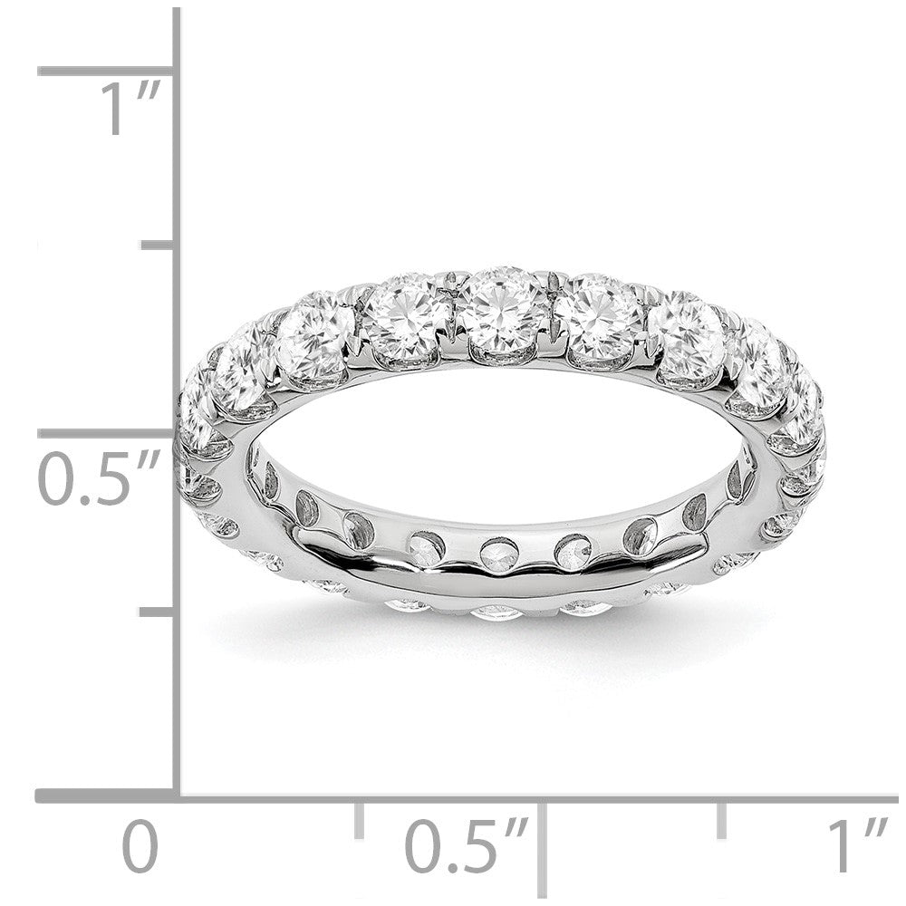 LGWR 14k White Gold 3 carat Lab Grown Diamond VS/SI+ G+ Complete Size 8 Shared Prong Eternity Band