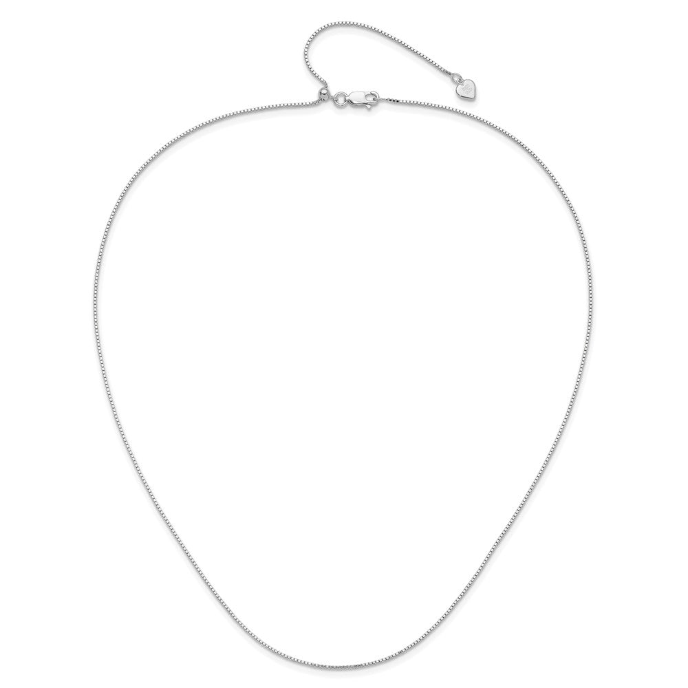 SSC Sterling Silver Rhodium-plated Adjustable .95mm Box Chain