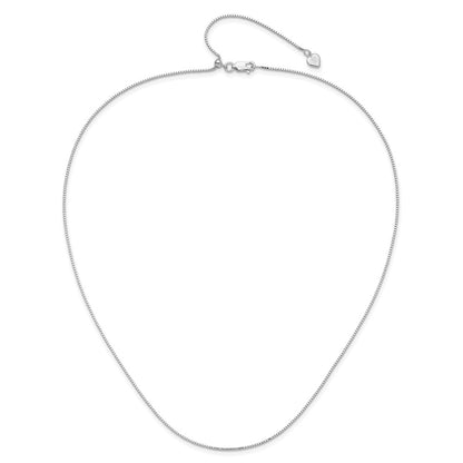 SSC Sterling Silver Rhodium-plated Adjustable .95mm Box Chain