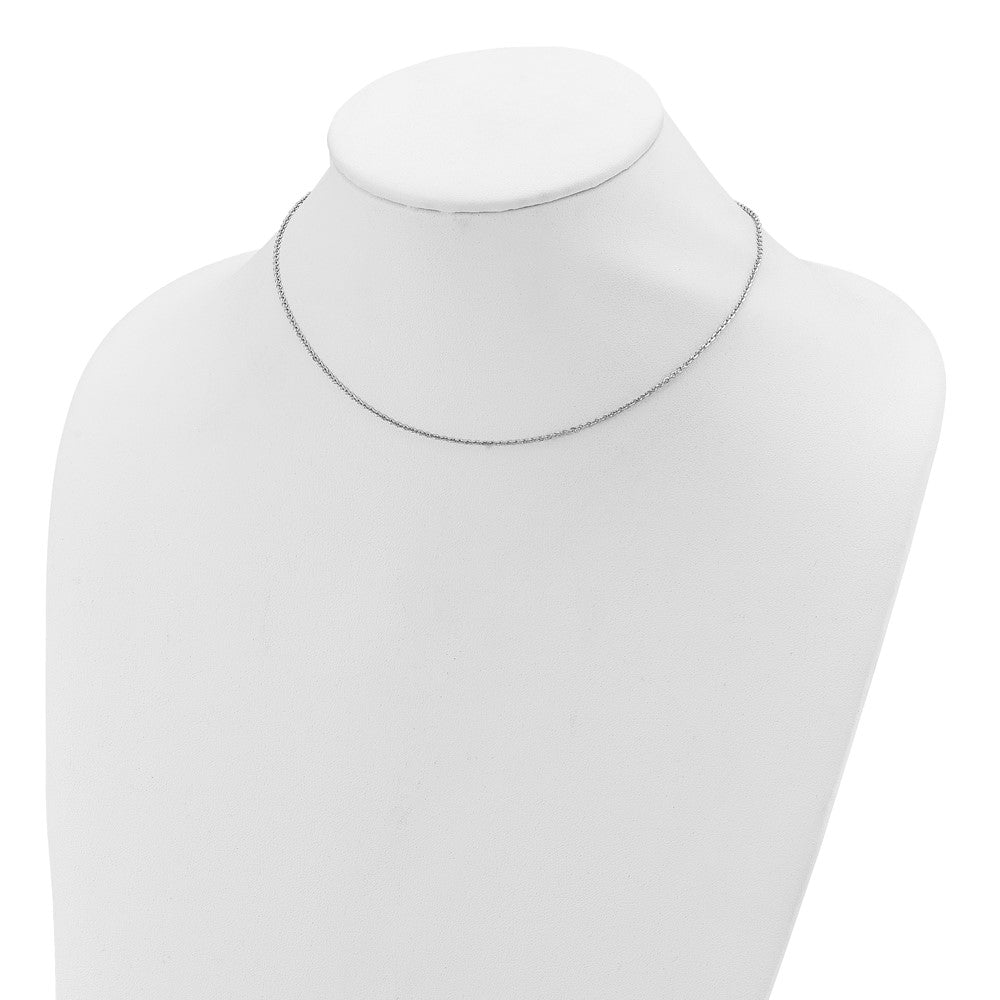 SSC SS Rh-plate Polish/Dia-cut 1.45mm Cable 1in+1in Adjustable Chain