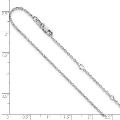 SSC SS Rh-plat Polished/Dia-cut 1.4mm Cable 1in+1in Adjustable Chain