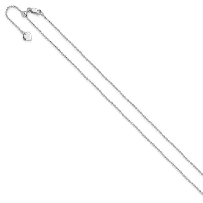 SSC Sterling Silver Rh-plated Polished/Diamond-cut Adjustable Chain