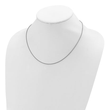 SSC Sterling Silver Rh-plated 1.3mm Spiga 1in+1in Adjustable Chain