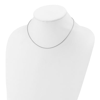 SSC Sterling Silver Rh-plated 1.25mm Round Box 1in+1in Adj. Chain