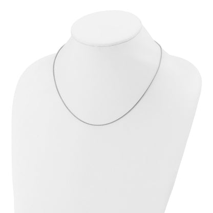 SSC Sterling Silver Rh-plated 1.25mm Round Box 1in+1in Adj. Chain