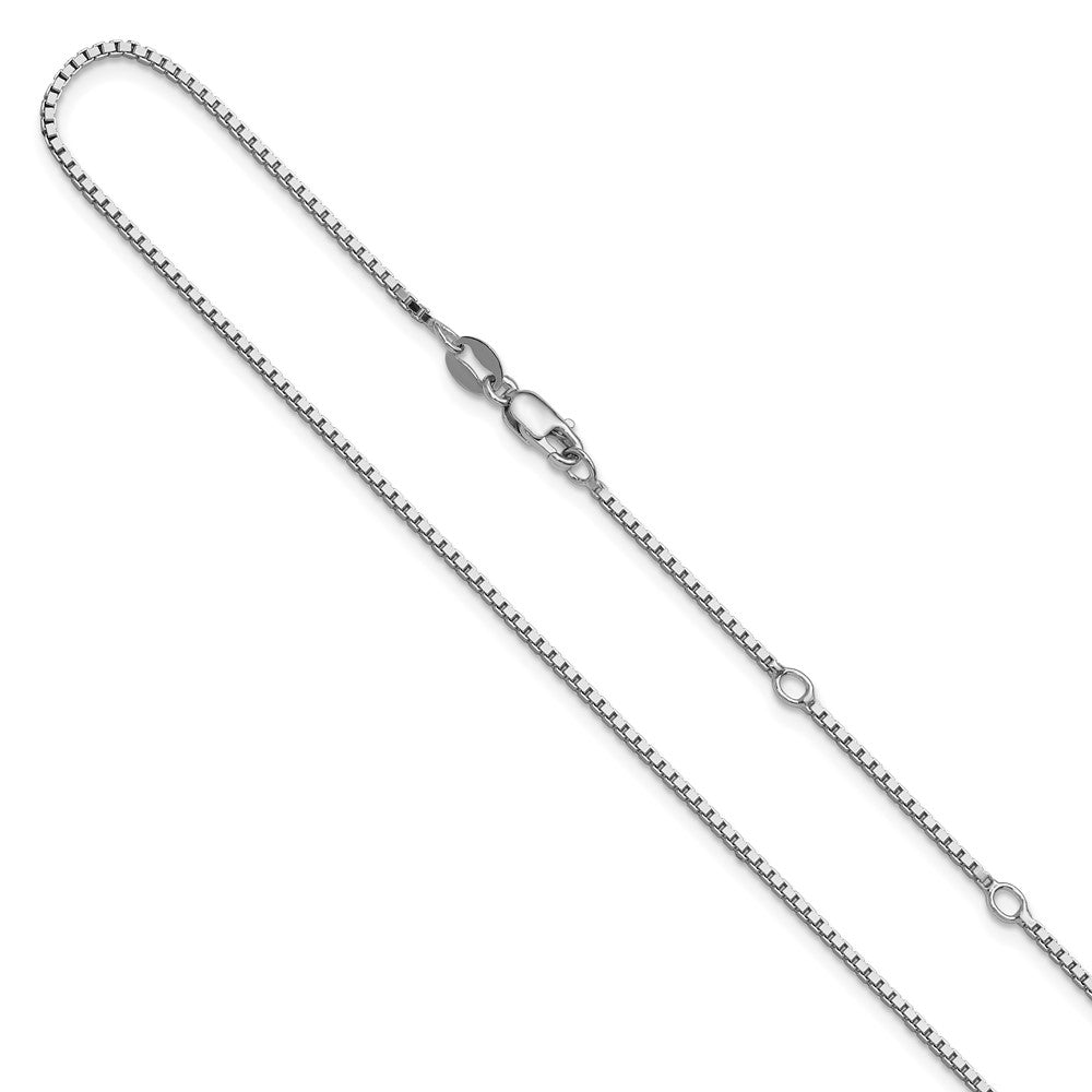 SSC SS Rh-plated 1.2mm Box 1in+1in Adjustable Chain