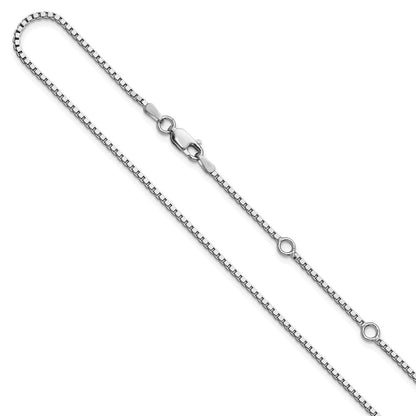 SSC SS Rh-plated 1.5mm Box 1in+1in Adjustable Chain