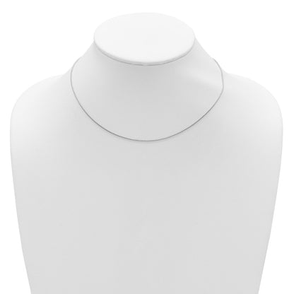 SSC Sterling Silver Rh-plated .95mm Round Box 1in+1in Adj. Chain