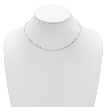 SSC Sterling Silver Rh-plated 1.3mm Round Box 1in+1in Adj. Chain