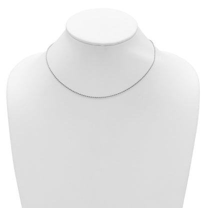 SSC Sterling Silver RH-plt 1.2mm D/C Rope 1in+1in Adjustable Chain