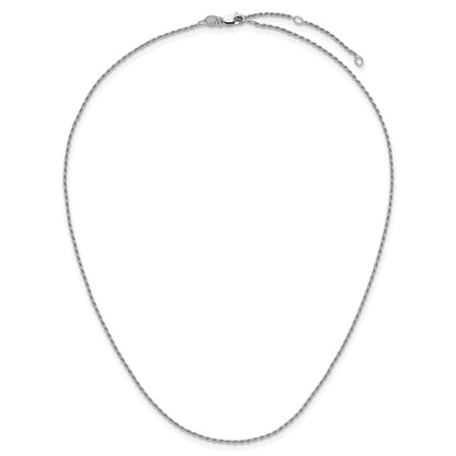 Sterling Silver 1.2mm D/C Rope 1in+1in Adjustable Chain