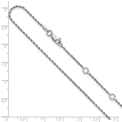 Sterling Silver 1.4mm D/C Rope 1in+1in Adjustable Chain