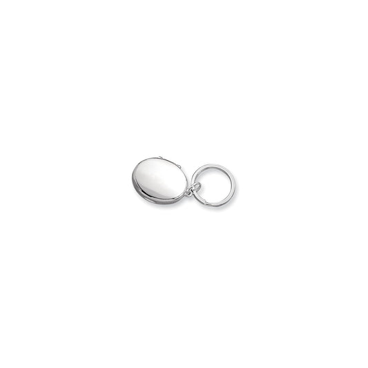 Nickel-plated Oval Locket Engravable Key Chain