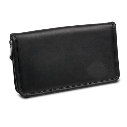 JP Black Leather Zip Around Jewelry Wallet
