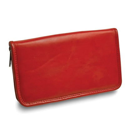 JW Red Leather Zip Around Jewelry Wallet