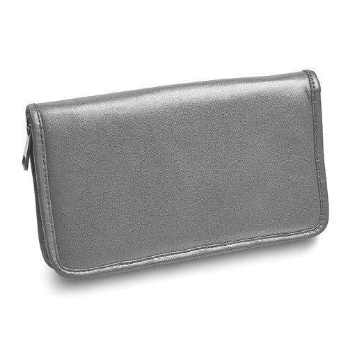 JW Silver Leather Zip Around Jewelry Wallet