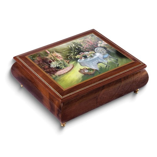 JB Artist Brenda Burke - Handcrafted High Gloss Finish Morning Sunshine (Plays Fur Elise) Wooden Music Box with Velvet Lining