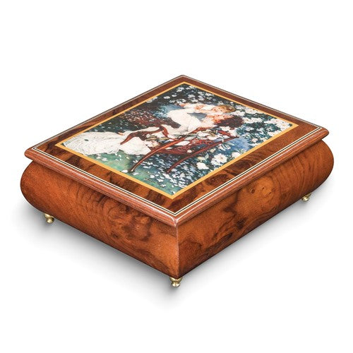 JB Love You More Stone Impressions Keepsake Embossed Latched Music Box (Plays Unchained Melody)