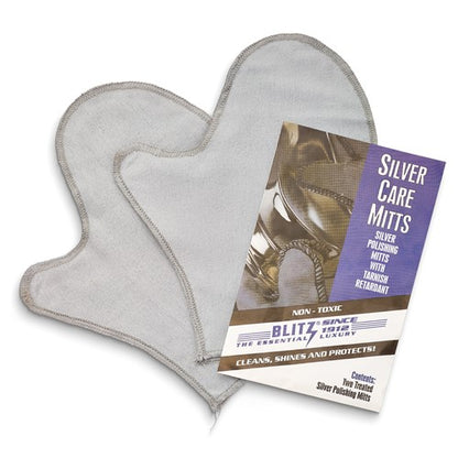 JC Pair Blitz Silver Shine Polishing Mitts with Tarnish Retardant