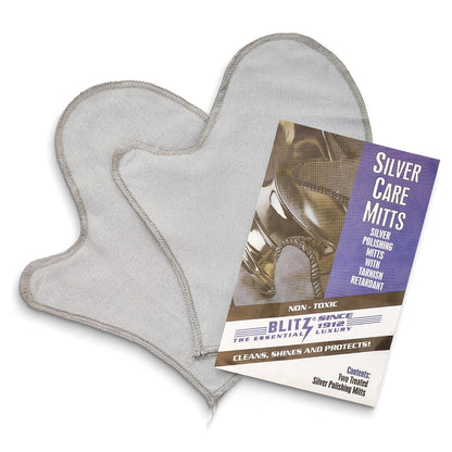 JC Pair Blitz Silver Shine Polishing Mitts with Tarnish Retardant