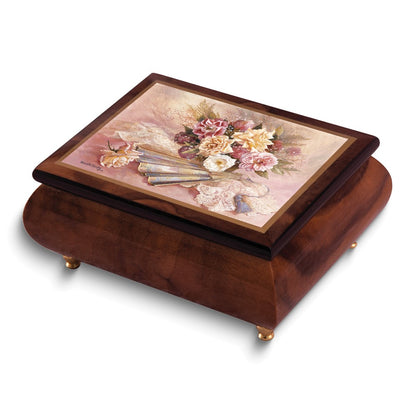 JB Artist Brenda Burke - Handcrafted High Gloss Finish Nostalgia (Plays Waltz of the Flowers) Wooden Music Box with Velvet Lining