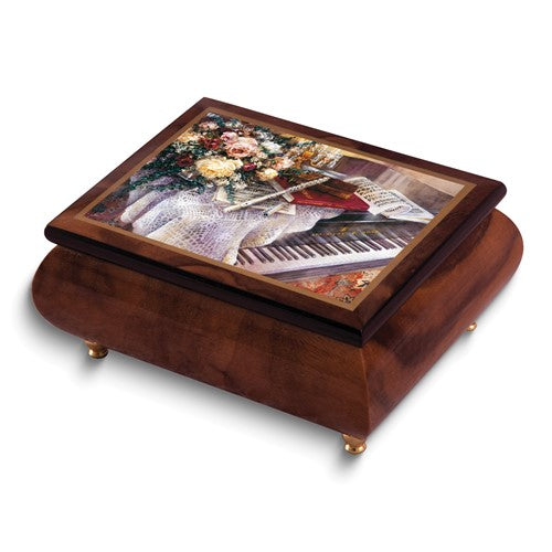 JB Artist Lena Liu - Handcrafted High Gloss Finish Harmonic Duet (Plays Brahm's Lullaby) Wooden Music Box with Velvet Lining