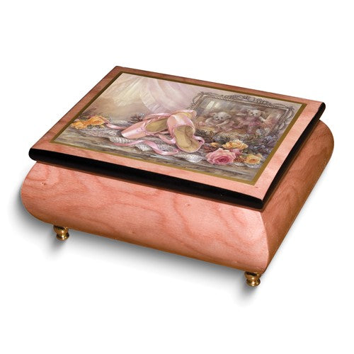 JB Artist Lena Liu - Handcrafted High Gloss Finish Sweet Memory (Plays Swan Lake) Wooden Music Box with Velvet Lining