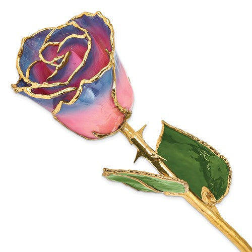 GR Lacquer Dipped Gold Trimmedmed Pink/Navy Real Rose