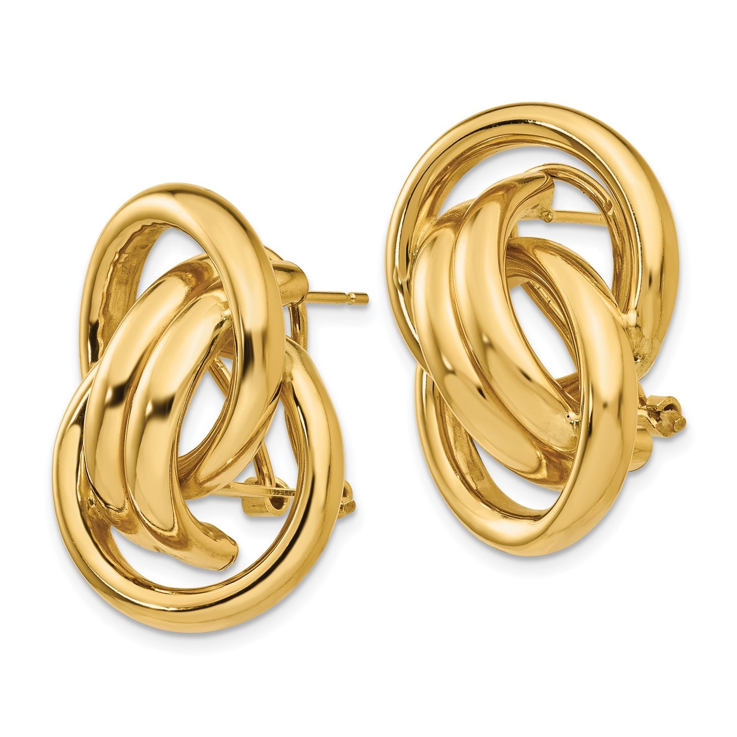 GE 14k Polished Fancy Omega Back Post Earrings