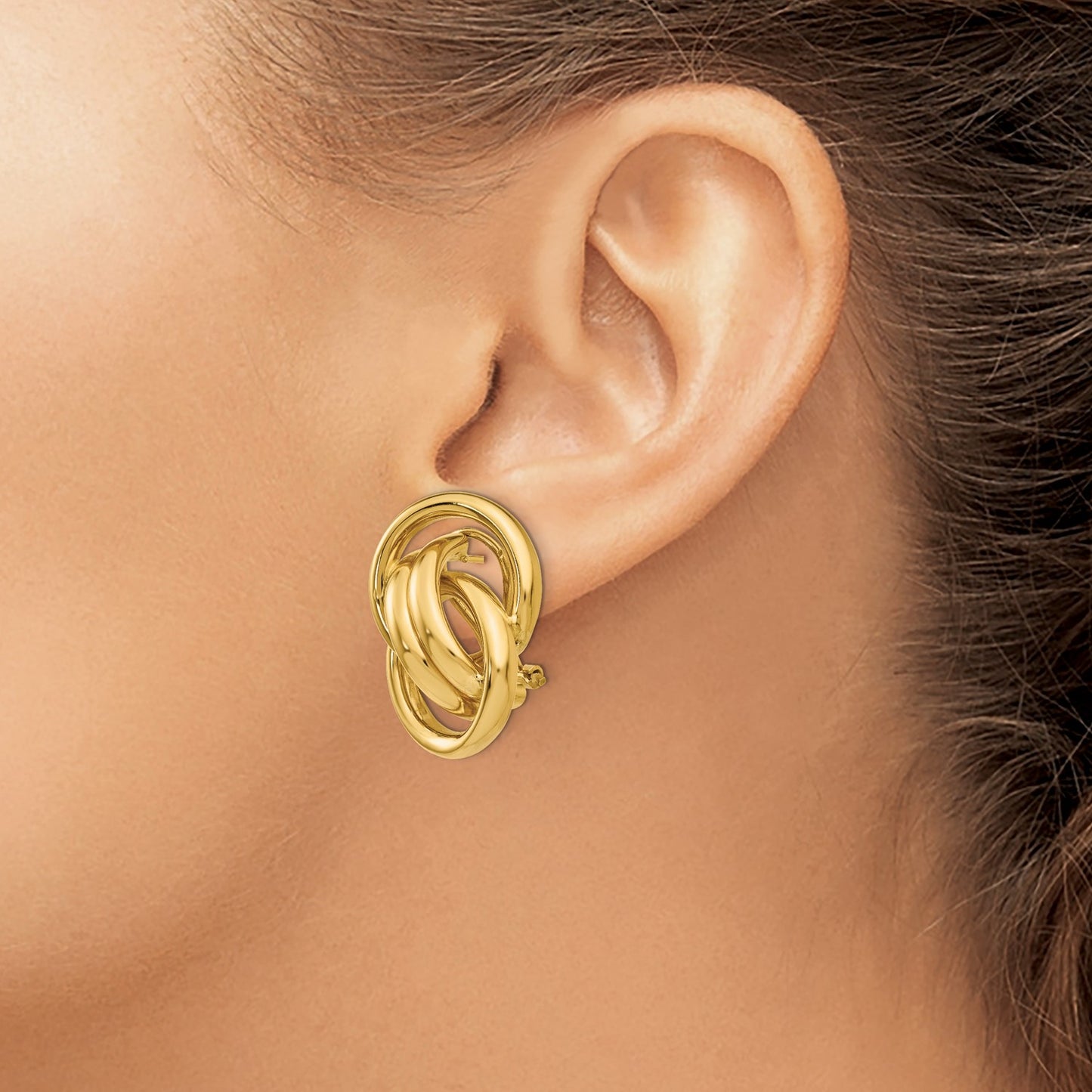 GE 14k Polished Fancy Omega Back Post Earrings