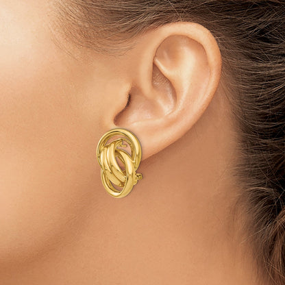 GE 14k Polished Fancy Omega Back Post Earrings