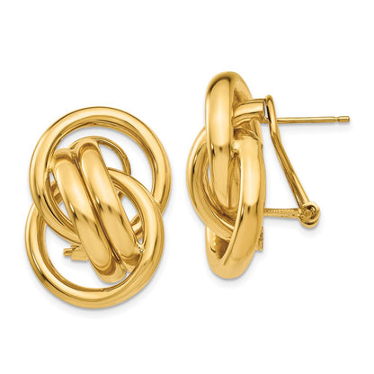 GE 14k Polished Fancy Omega Back Post Earrings