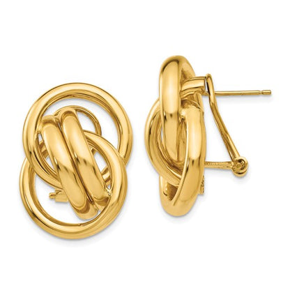 GE 14k Polished Fancy Omega Back Post Earrings