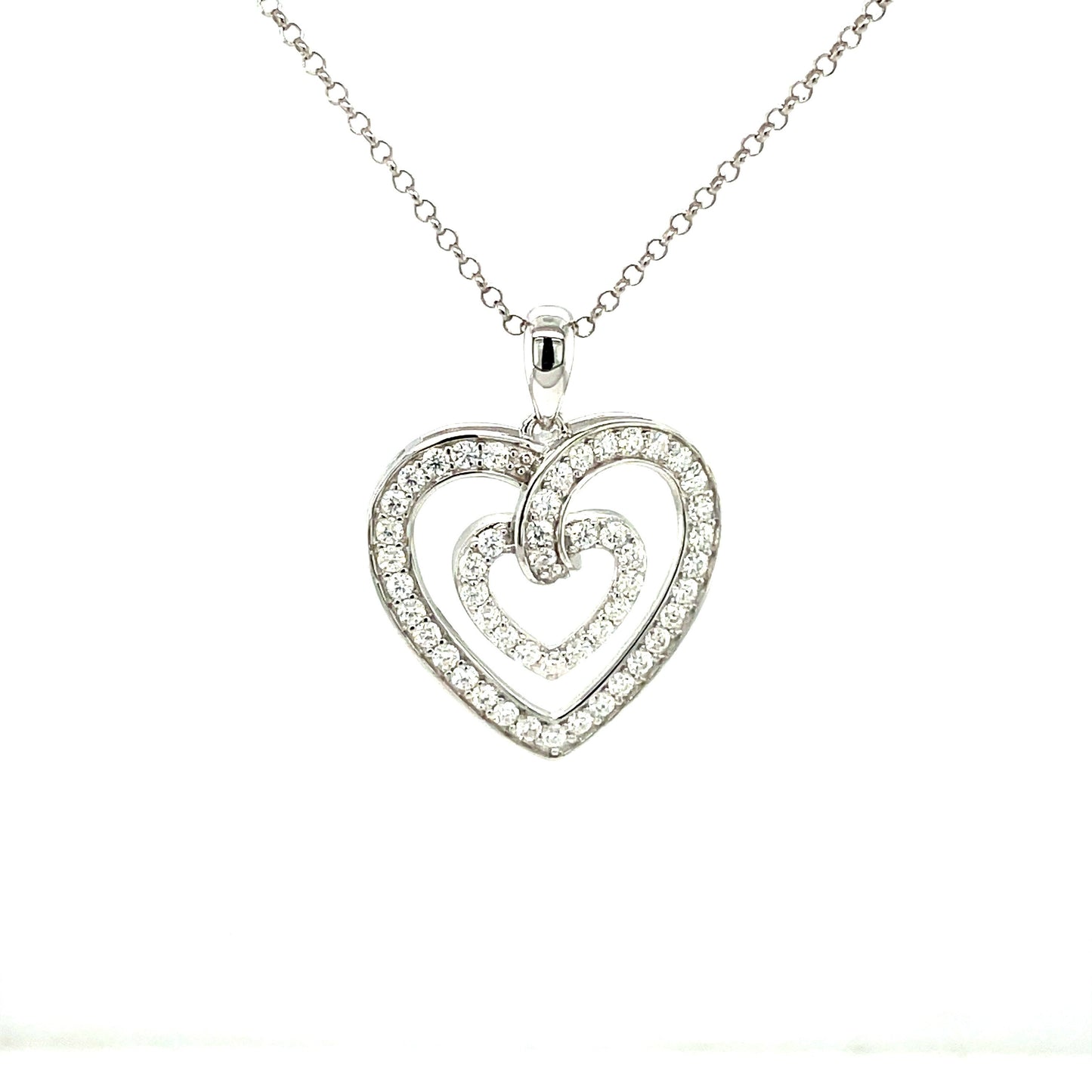 Full Gemstone Heart Pendant | Sterling Silver | Moissanite | Power of Love