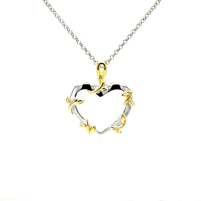 Heart Pendant | 14K Gold & Rhodium Plated Sterling Silver | Moissanite | Power of a Mother’s Love