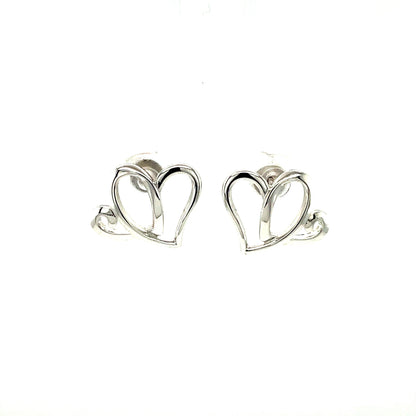 Two Hearts Earrings | 10KT & 14KT White, Yellow, Rose Gold | Anniversary Heart