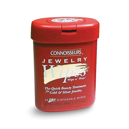 JC Connoisseurs Pkg/25 Dry Disposable Jewelry Wipes for Fine Jewelry