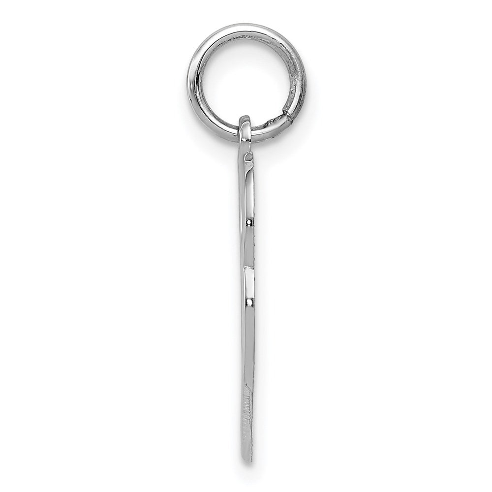 GCM 14k White Gold Double Heart Charm